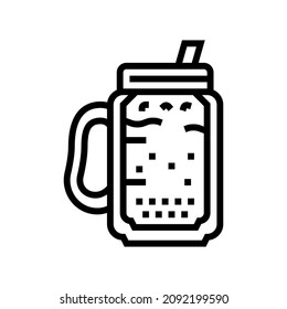 mocha coffee line icon vector. mocha coffee sign. isolated contour symbol black illustration
