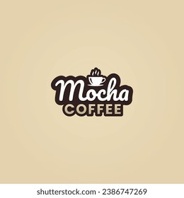 Mocha coffee logo or Mocha coffee label vector isolated in flat style. Best Mocha coffee logo vector for product packaging design element. Mocha coffee label vector for product packaging.