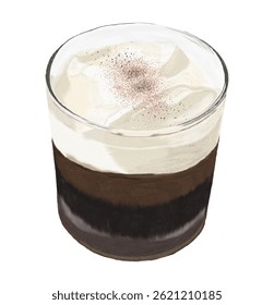 Mocha crema Einspanner bebida de postre
