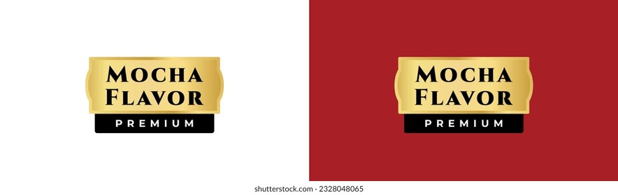 Mocha flavor label or Mocha flavour logo vector isolated in flat style. Best Mocha flavor label for product packaging design element. Mocha flavour logo for packaging design element.