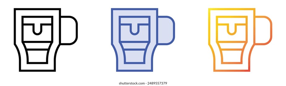mocha icon. Linear, Blue Fill and Gradient Style Design Isolated On White Background