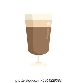 Mocha latte icon flat vector. Glass cafe. Cream spice isolated