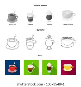 Mocha, macchiato, frappe, take coffee.Different types of coffee set collection icons in flat,outline,monochrome style vector symbol stock illustration web.