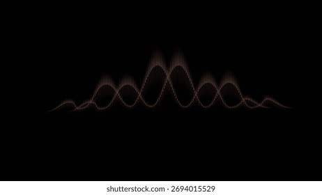 Mocha mousse marrón Fondo de la onda. Ondas de sonido enredadas Abstractas Fondo. flujo dorado. Ondas de sonido Elemento de ondas de sonido. Onda de sonido de habla Ilustración vectorial. Onda de audio. Forma de onda eléctrica de voz bg