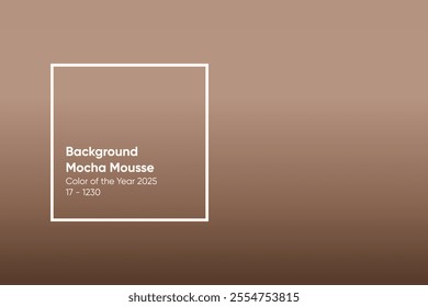 Mocha Mousse color 2025. Gradient brown background rectangular . Color Concept. 