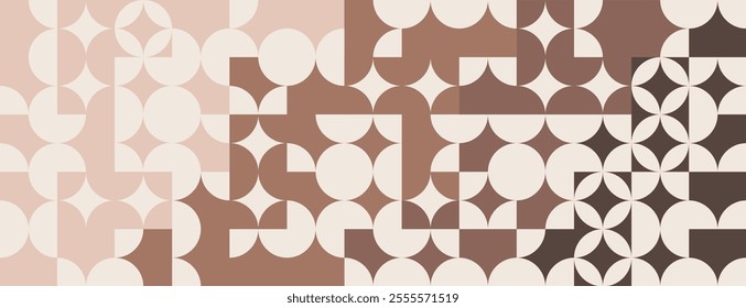 Mocha Mousse color of 2025 year. Geometric brown background. Template for banner, poster, background, card, cover. Vector illustration