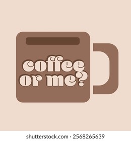 Mocha Mousse Minimal Coffee Glass  with bold Typography grafted Illustration