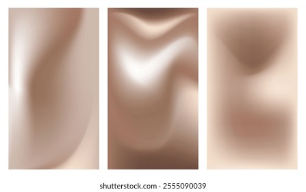 Mocha Mousse. Set of elegance soft brown gradient background on trendy color 2025. Vertical banner for social media, presentation, branding, websites, cover, branding. Vector digital illustration