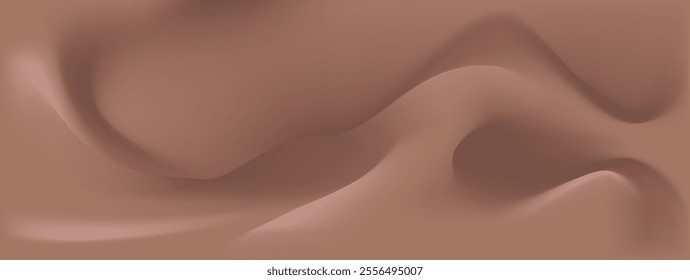 Mocha Mousse waves Fluid Blurred Gradient Background. Abstraction Modern Background for Poster, Landing Page Website. Demonstrating the colors of 2025 - Mocha Mousse. Mesh filling. Vector illustration