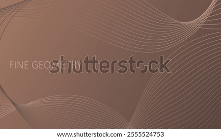 Mocha mousse wide abstract vector background with line dynamic wave. Vector illustration