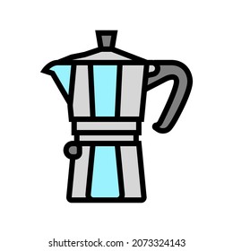 mocha pot coffee tool color icon vector. mocha pot coffee tool sign. isolated symbol illustration