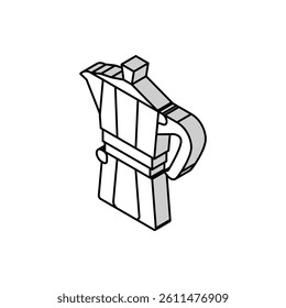 mocha pot coffee tool isometric icon vector. mocha pot coffee tool sign. isolated symbol illustration