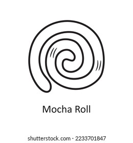 Mocha Roll vector outline Icon Design illustration. Bakery Symbol on White background EPS 10 File