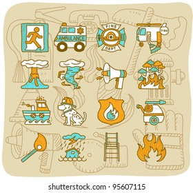 Mocha Series | firefighter ,Emergency icon set