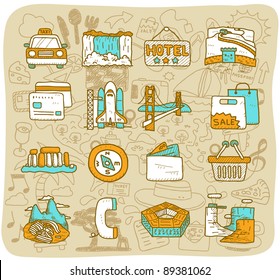Mocha Series |  travel,landmarks icon set