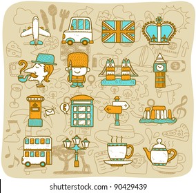 Mocha Series | travel,landmarks,UK,Britain icon set.