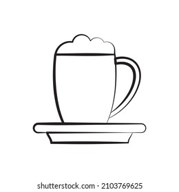Ilustración de diseño de iconos de esquema vectorial Mocha. Símbolo de comida y bebida sobre fondo blanco Archivo EPS 10