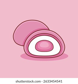mochi cake vector illustration, japanese food illustration icon vector