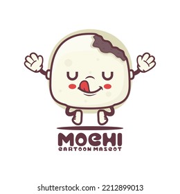 mochi cartoon mascot. food vector illustration. isolated on a white background