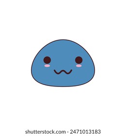 Mochi character design. Cute Mochi cartoon vector. Mochi icon vector. Japanese rice dessert. mango, chocolate, original, macha, lemon, blueberry, and sticky rice flavors