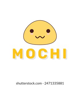 Mochi character design. Cute Mochi cartoon vector. Mochi icon vector. Japanese rice dessert. mango, chocolate, original, macha, lemon, blueberry, and sticky rice flavors