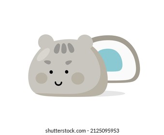 Mochi character design. Japanese cartoon desserts. vector illustration in a flat style.