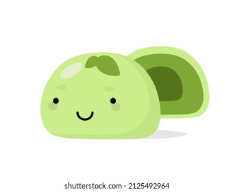 Mochi character design. Japanese cartoon desserts. vector illustration in a flat style.