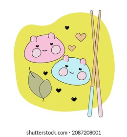 Diseño de carácter mochi. Fabricando vector mochi.