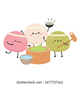  Mochi character design. Mochi vector.