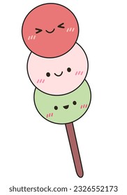 Mochi character design. Mochi vector isolated on white background.