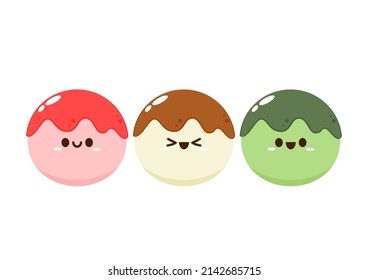 Mochi character design. wallpaper. free space for text. Mochi vector.