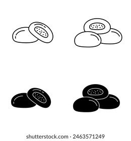 mochi icon flat vector illustration