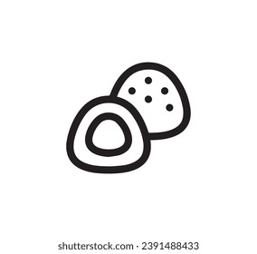 Mochi icon vector. Linear style sign for mobile concept and web design. Mochi symbol illustration. Pixel vector graphics - Vector.