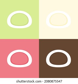 Mochi icon vector. Mochi logo design. Japanese rice dessert.