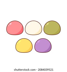 Mochi icon vector. Mochi logo design. Japanese rice dessert.