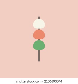 Vector de iconos de Mochi. Diseño del logo de Mochi. Postre de arroz japonés.