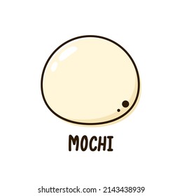 Vector de iconos de Mochi. Diseño del logo de Mochi. Postre de arroz japonés.