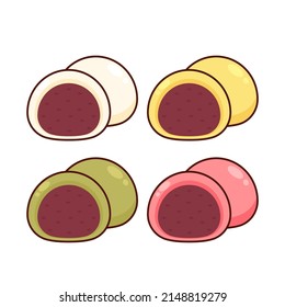 Mochi icon vector. Mochi logo design. Japanese rice dessert.