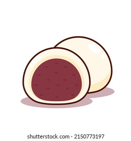 Vector de iconos de Mochi. Diseño del logo de Mochi. Postre de arroz japonés.