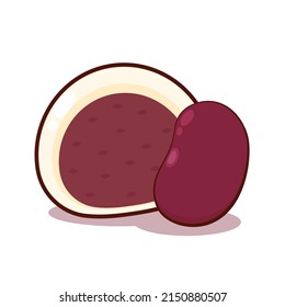 Mochi icon vector. Mochi logo design. Japanese rice dessert. kidney beans vector.