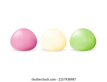 Mochi icon vector. Mochi logo design. Japanese rice dessert. Mochi 3d style.