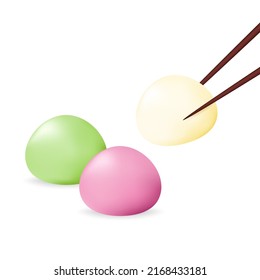 Mochi icon vector. Mochi logo design. Japanese rice dessert. Mochi 3d style.