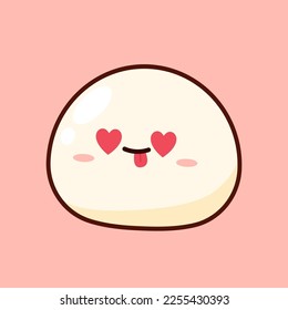 Mochi icon vector. Mochi logo design. Japanese rice dessert. Mochi in Valentine's day.