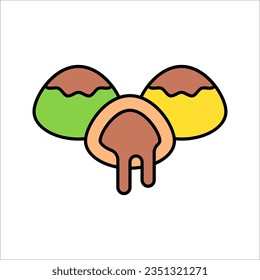 Mochi icon vector. Mochi logo design. Japanese rice dessert. vector illustration on white background