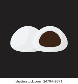 Mochi icon vector. Mochi logo design. Japanese rice dessert. mango, chocolate, original, macha, lemon, blueberry, and sticky rice flavors