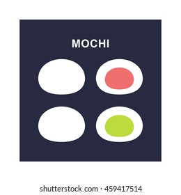 mochi icon (wagashi). Japanese rice dessert. vector illustration