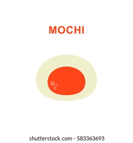 mochi icon (wagashi). Japanese rice dessert. vector illustration