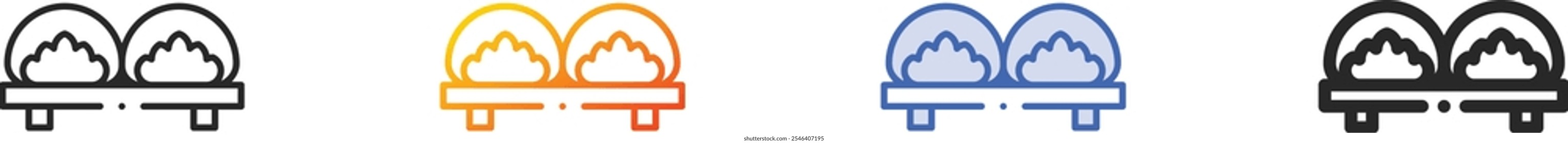 mochi icon.Thin Linear, Gradient, Blue Stroke and bold Style Design Isolated On White Background