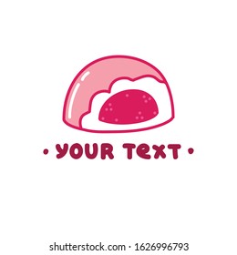 mochi japanese rice cake doodle icon, vector illustration