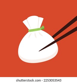 Mochi Kinchaku vector. Vector illustration of Japanese food. Mochi Kinchaku logo.